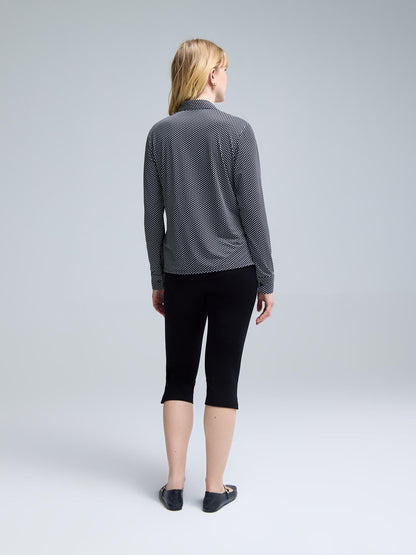 Button-Up Polka-Dot Blouse