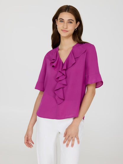 Split Neck Chiffon Blouse