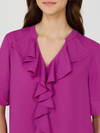 Split Neck Chiffon Blouse