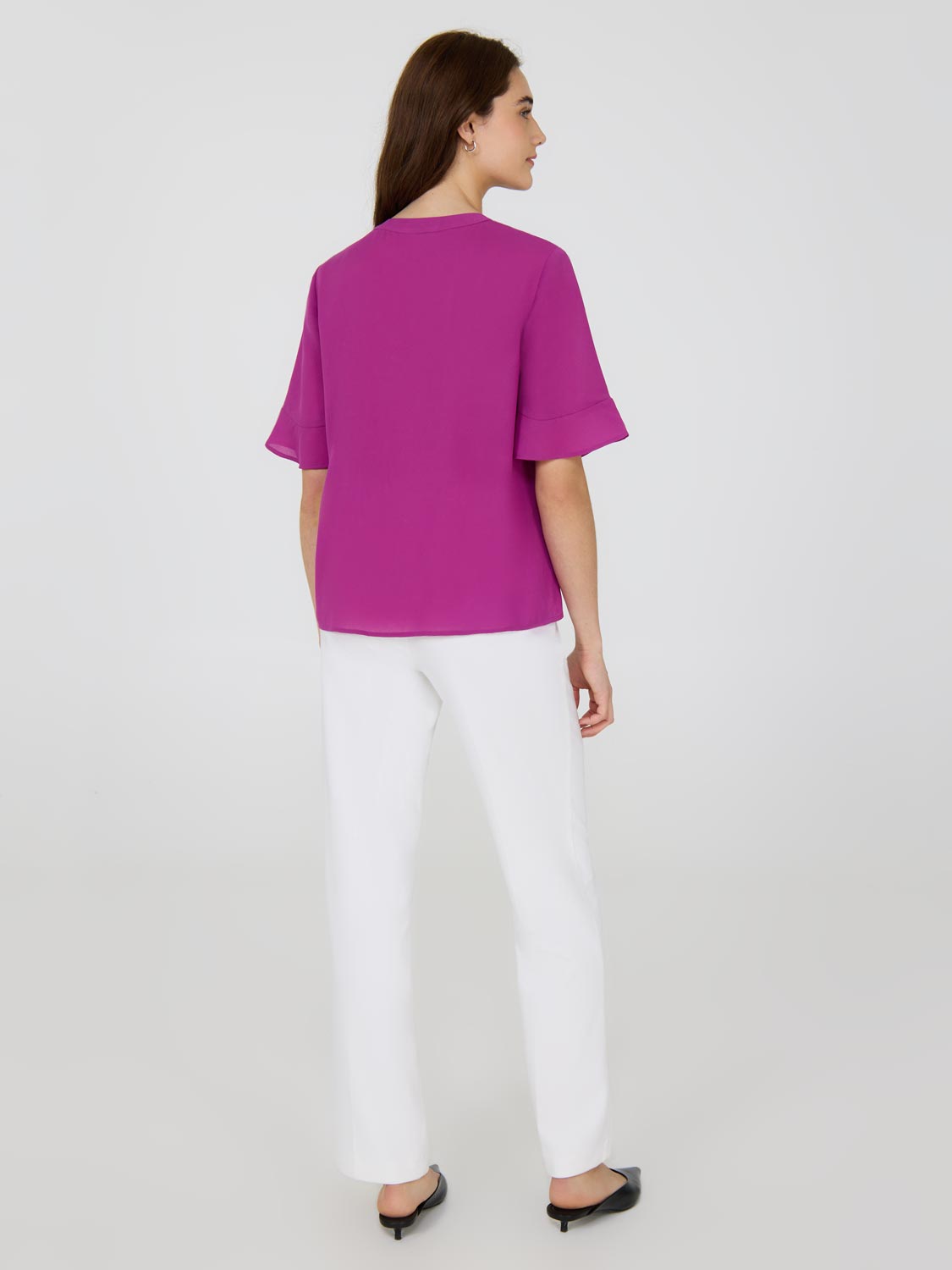 Split Neck Chiffon Blouse