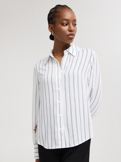 Striped Chiffon Blouse
