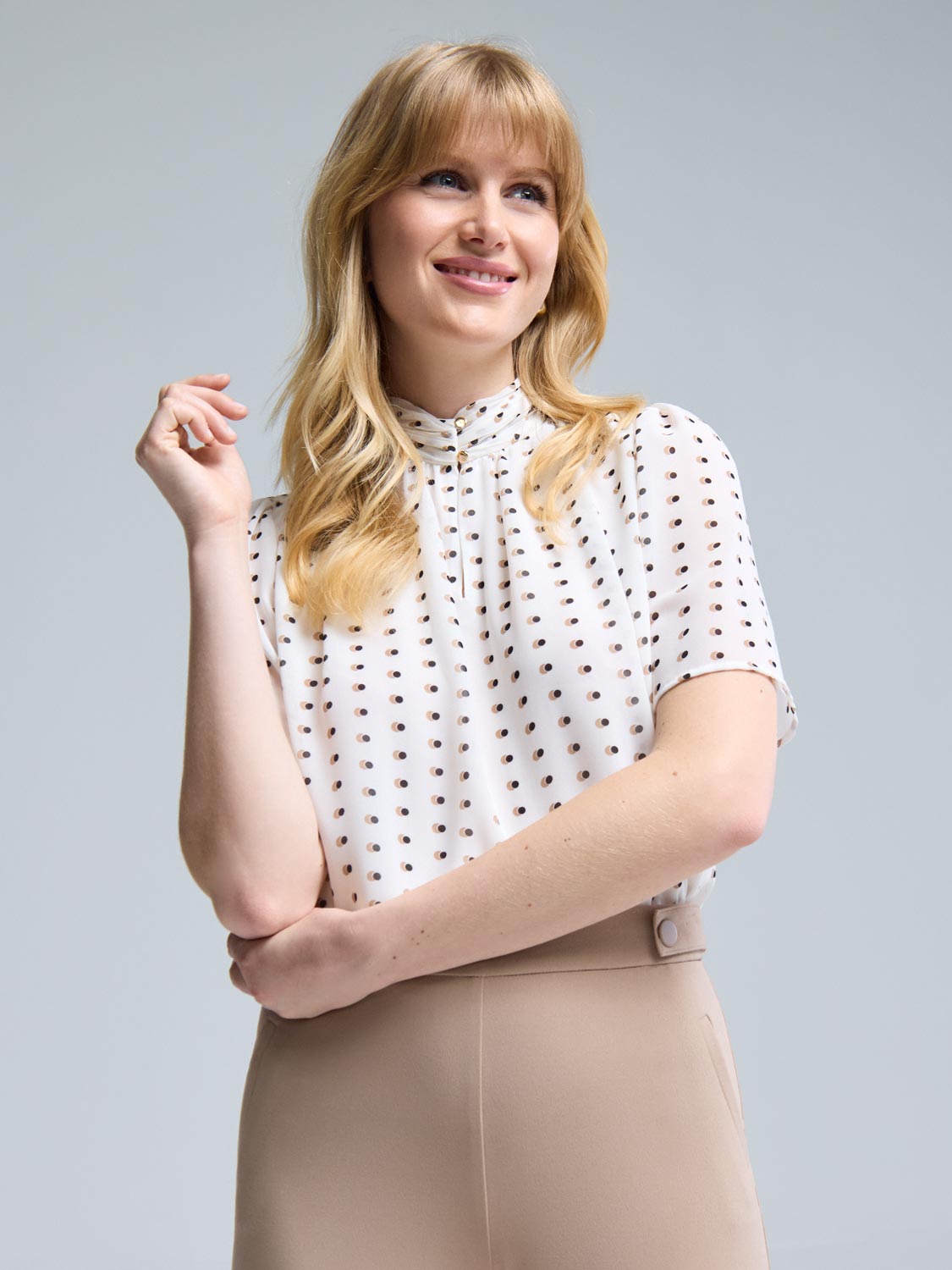 Polka Dot Chiffon Top