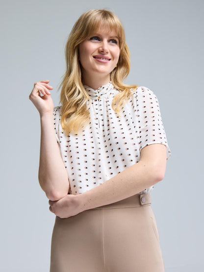 Polka Dot Chiffon Top