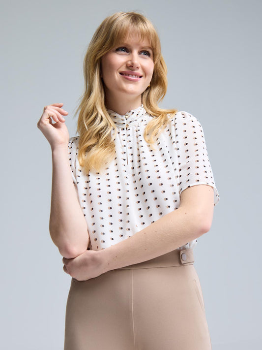 Polka Dot Chiffon Top