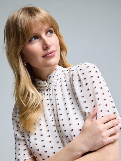 Polka Dot Chiffon Top