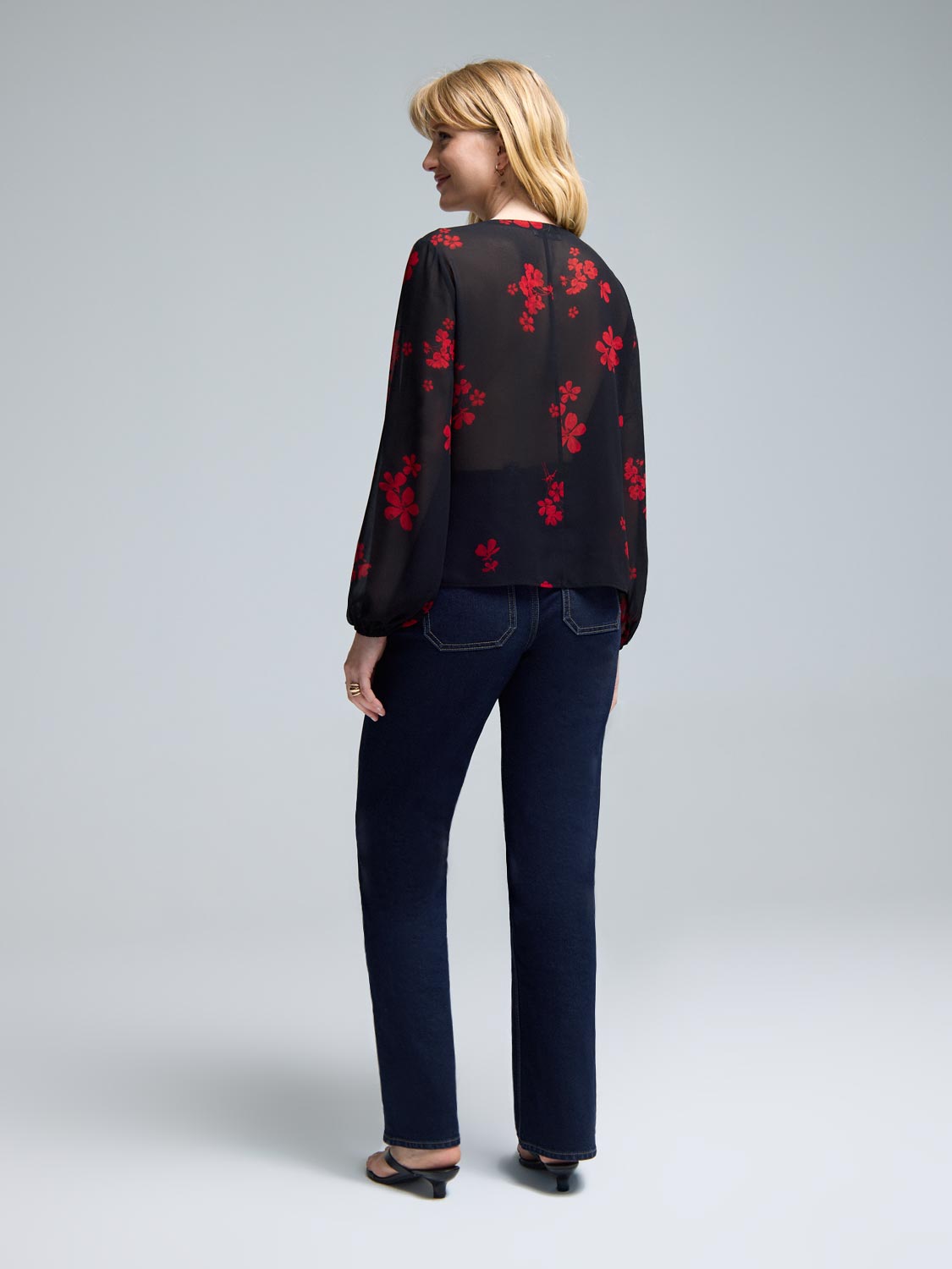 Button-Up Floral Blouse