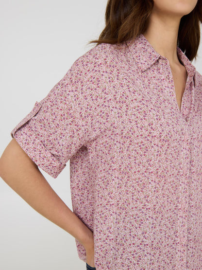 Ditsy Print Short Sleeve Blouse