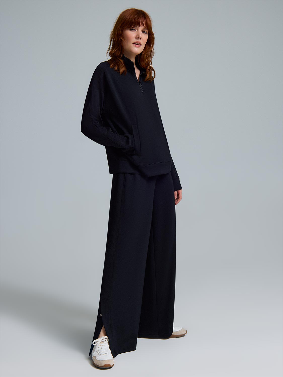 Cloud Fleece Slit Hem Wide-Leg Pants