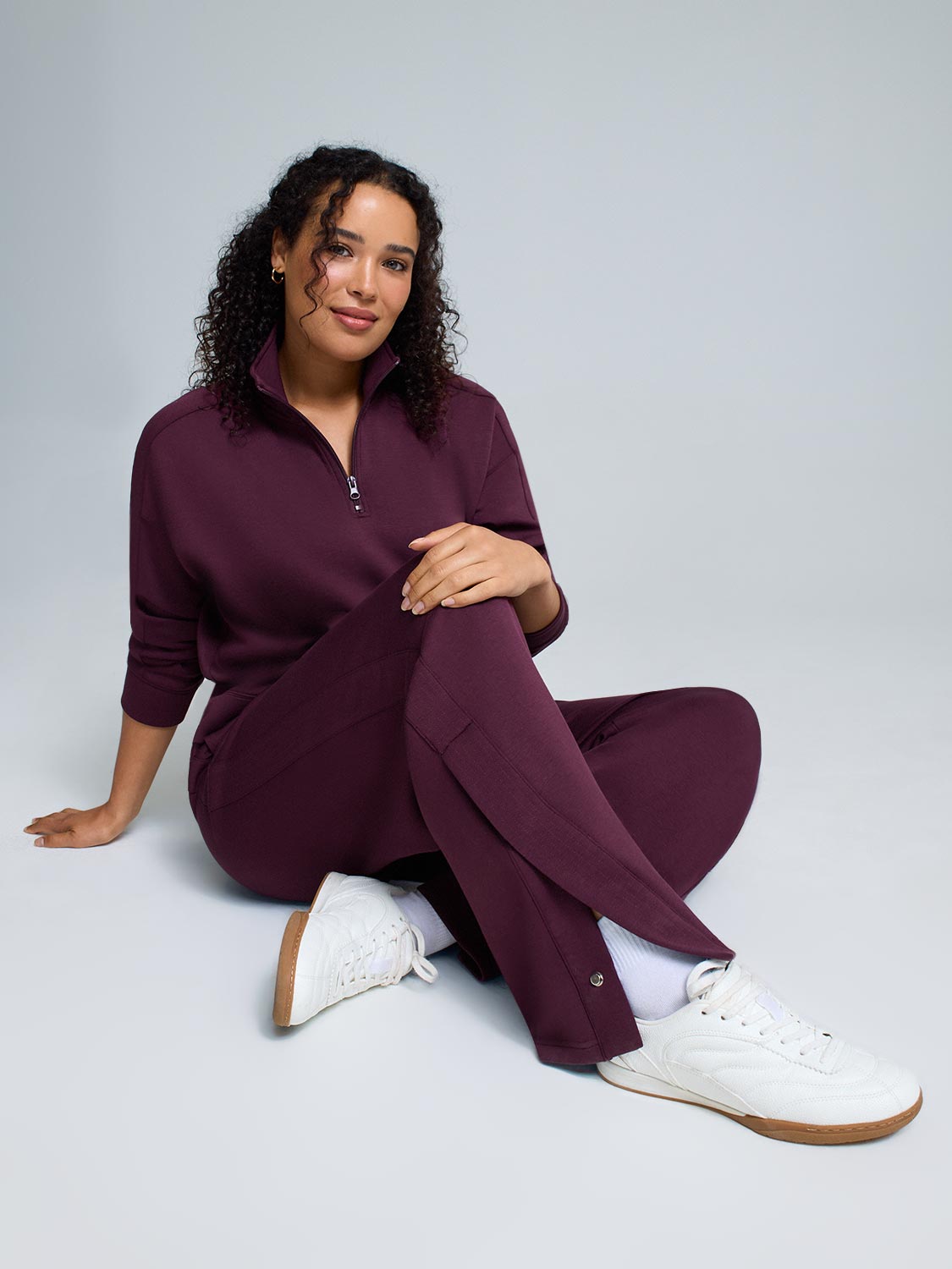 Cloud Fleece Slit Hem Wide-Leg Pants