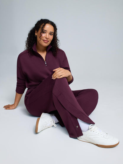 Cloud Fleece Slit Hem Wide-Leg Pants