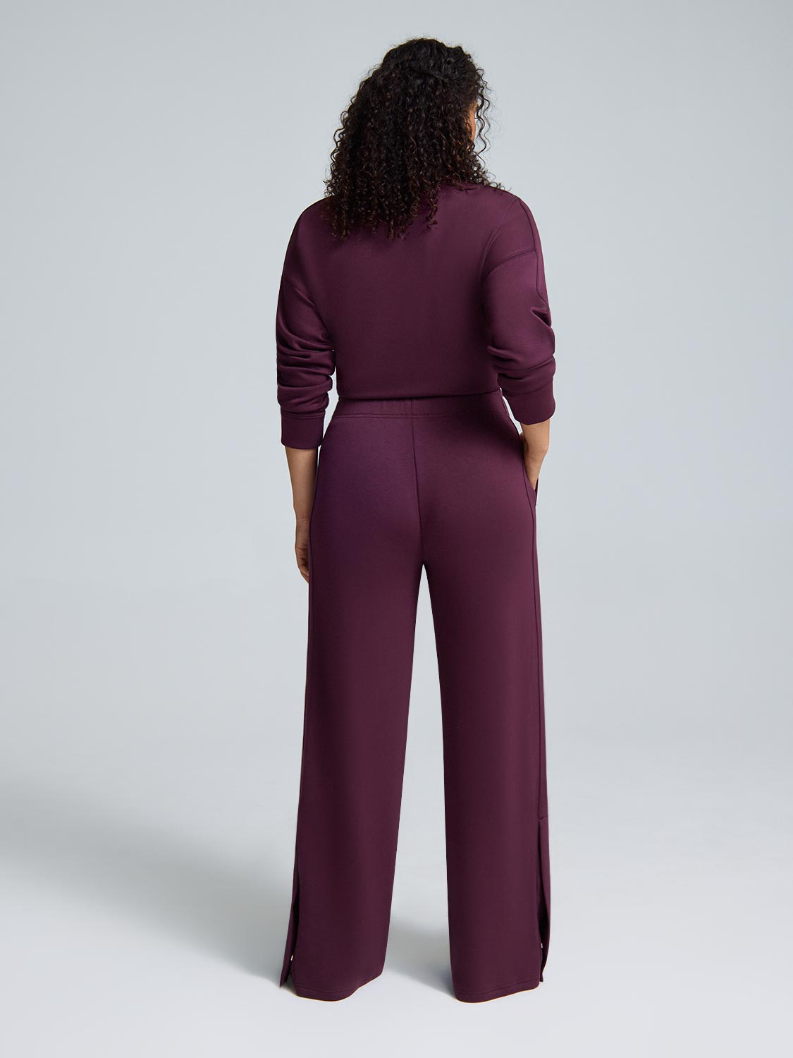 Cloud Fleece Slit Hem Wide-Leg Pants