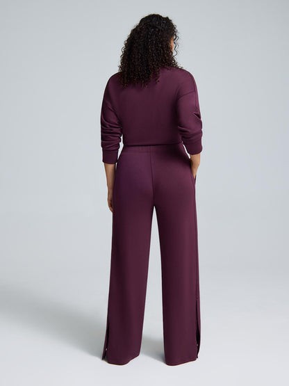 Cloud Fleece Slit Hem Wide-Leg Pants