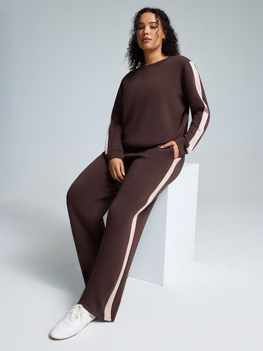 Cloud Fleece Contrast Stripe Wide-Leg Pants