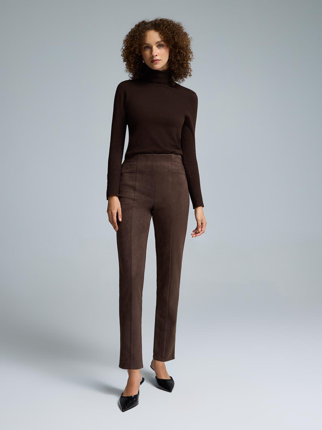 Faux Suede Skinny Leg Pants