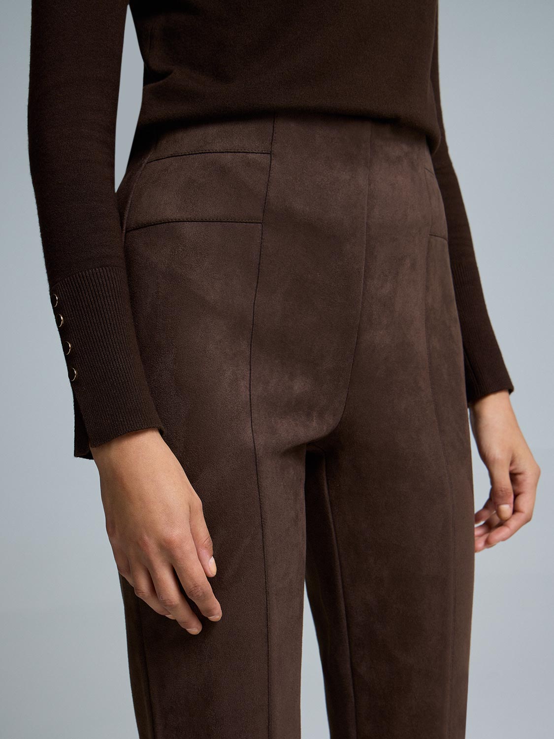 Faux Suede Skinny Leg Pants