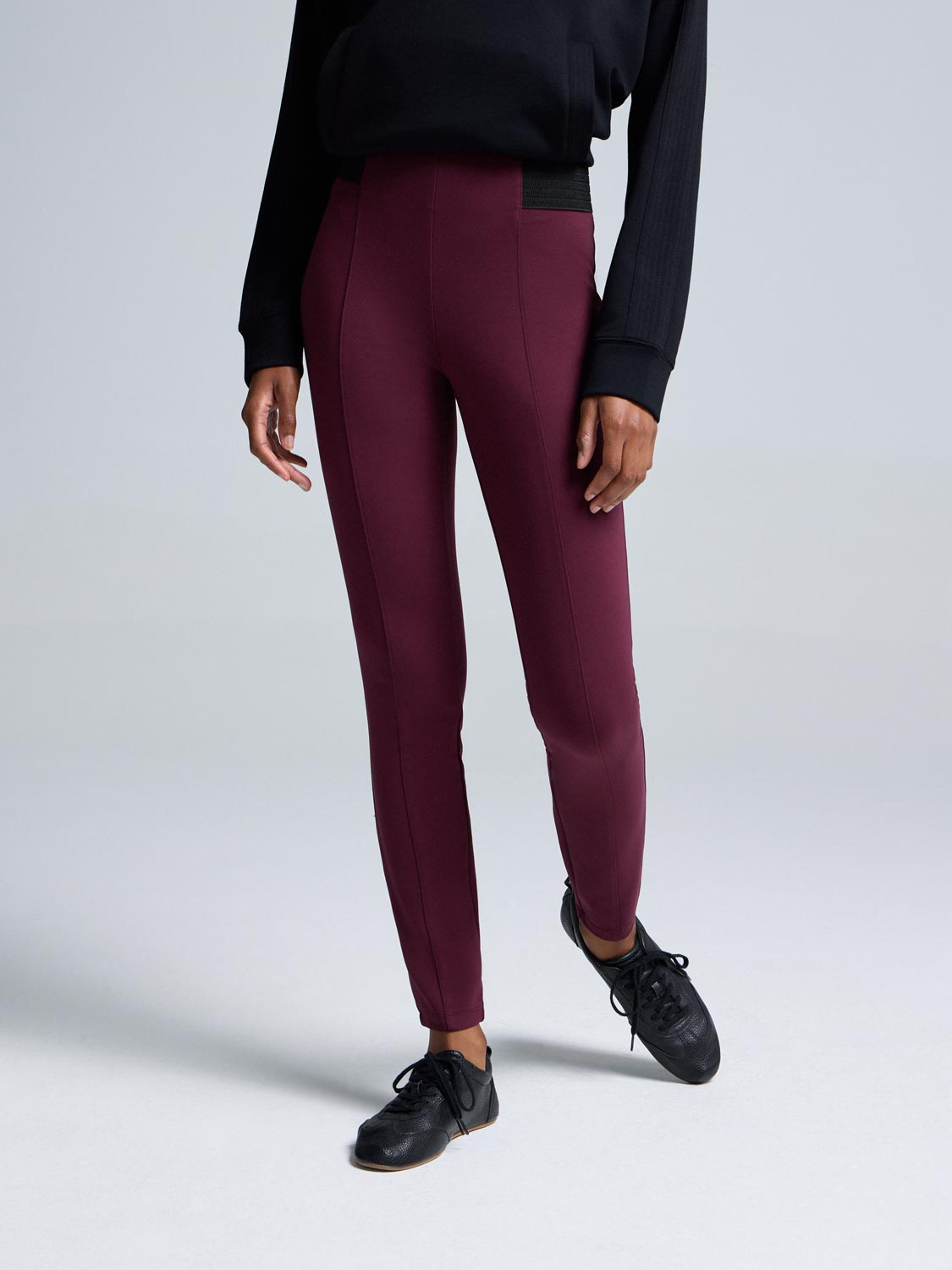 Exposed Waistband Skinny Leg Pants