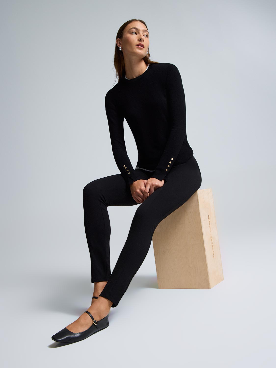 Exposed Waistband Skinny Leg Pants