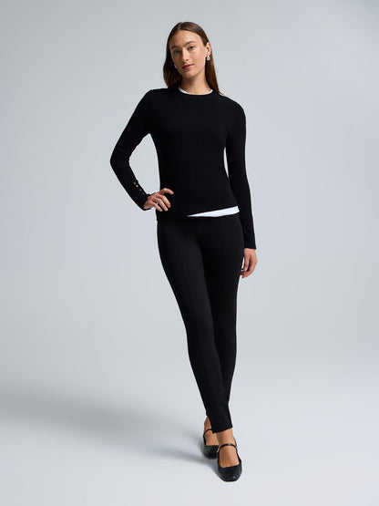 Exposed Waistband Skinny Leg Pants