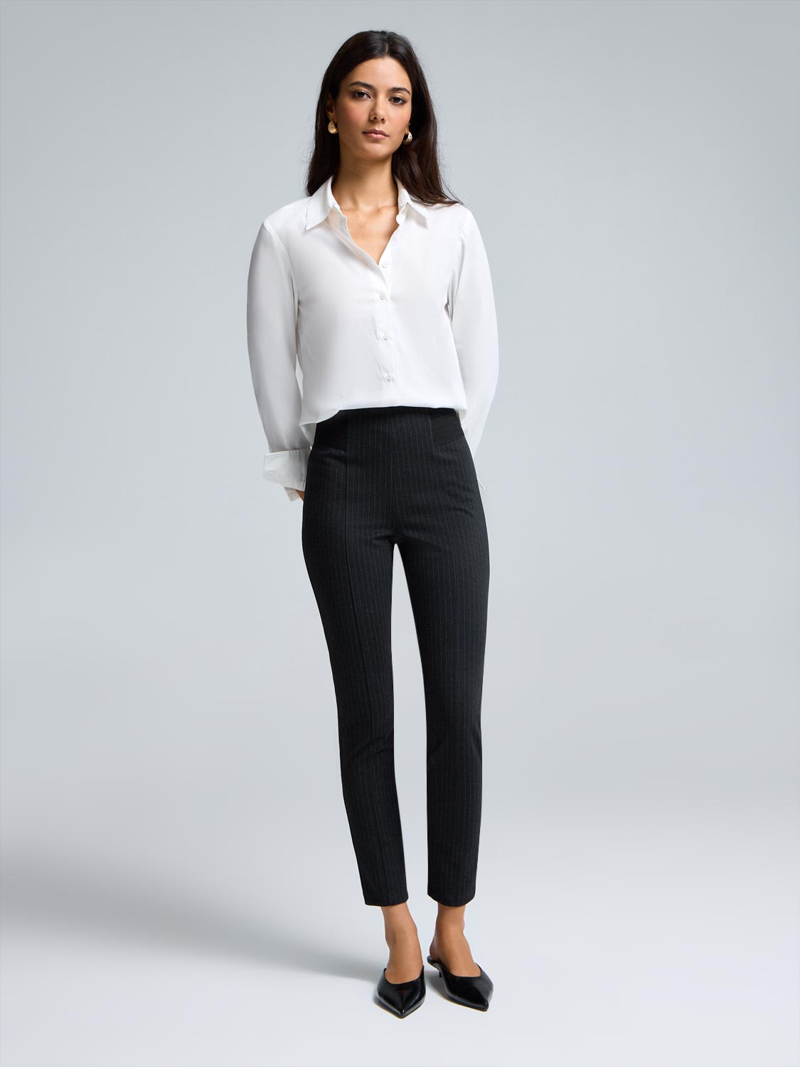 Striped Skinny Leg Pants