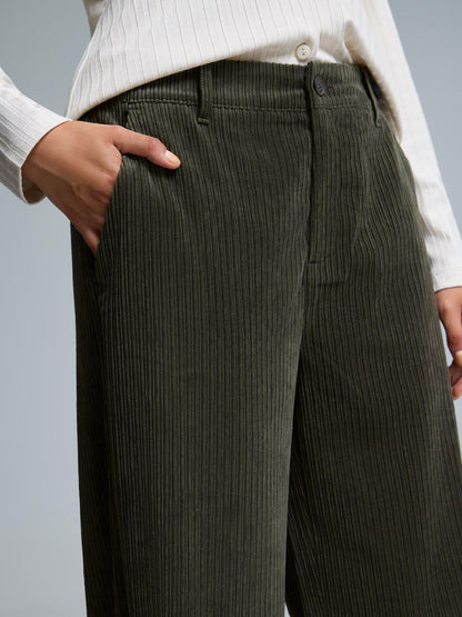 Wide-Leg Corduroy Pants