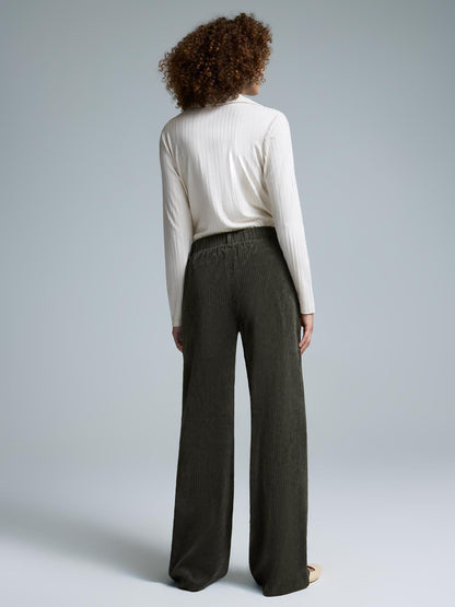 Wide-Leg Corduroy Pants