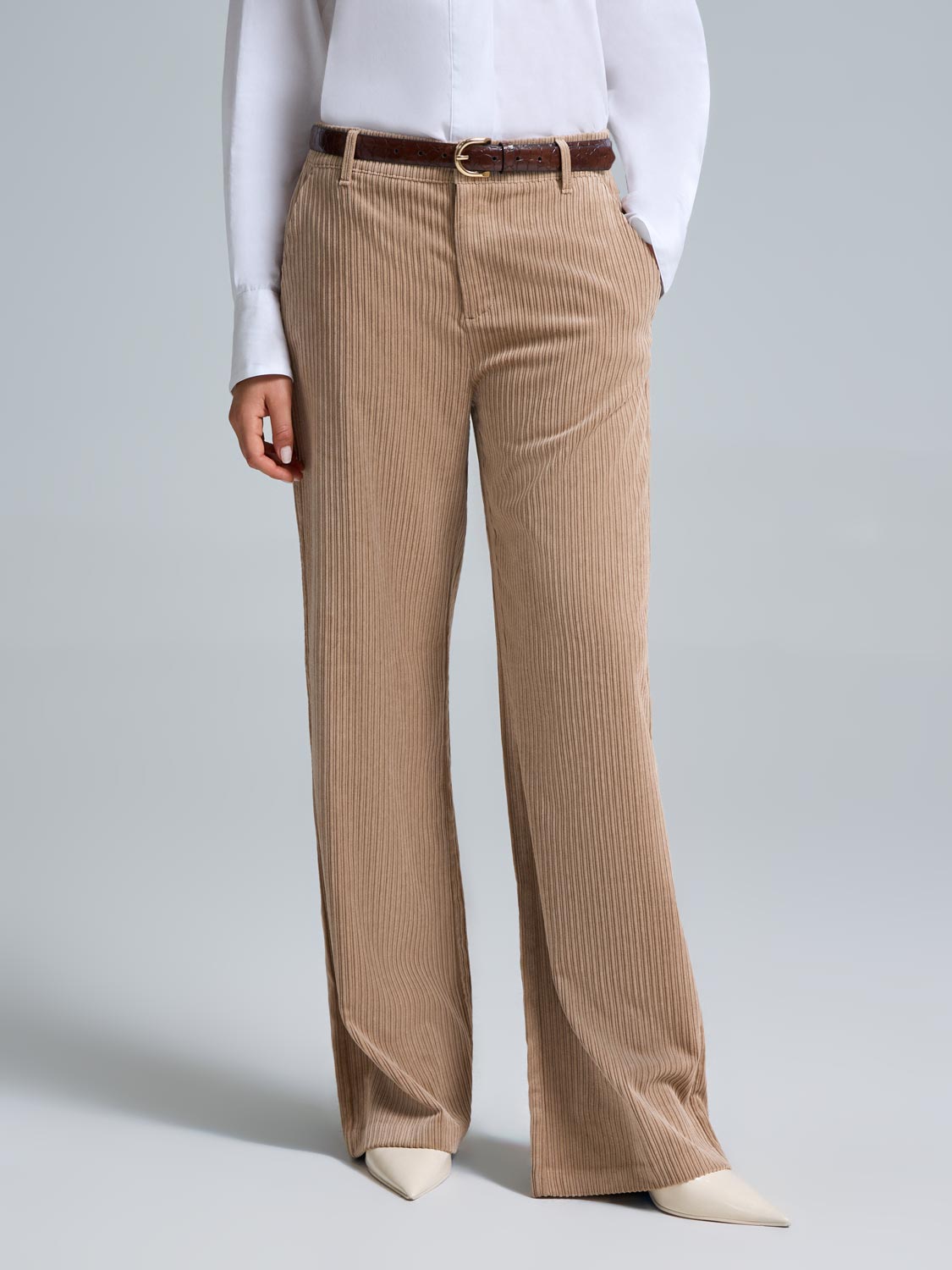 Wide-Leg Corduroy Pants