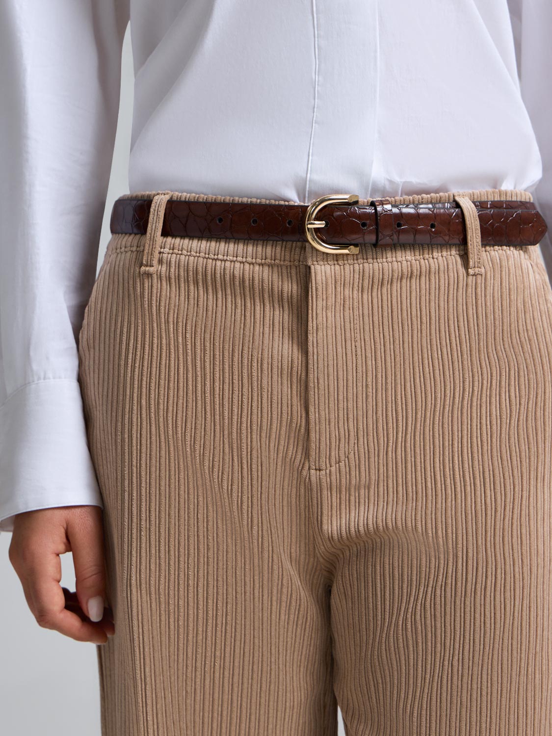 Wide-Leg Corduroy Pants