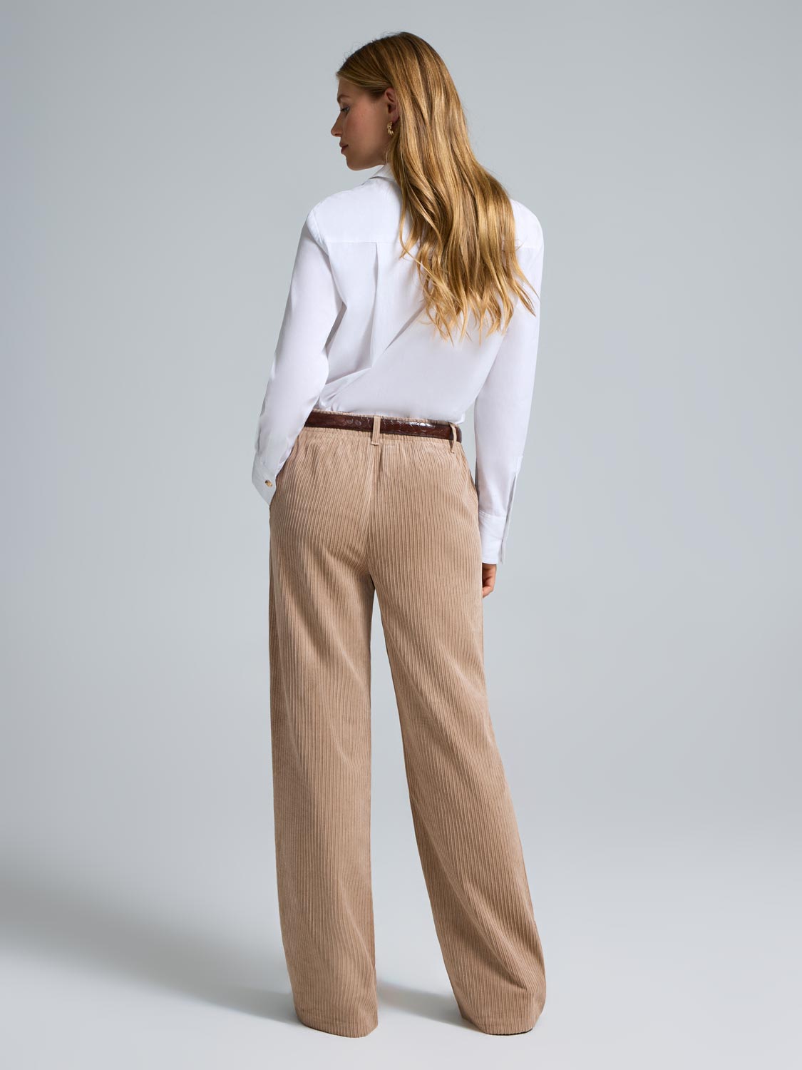 Wide-Leg Corduroy Pants