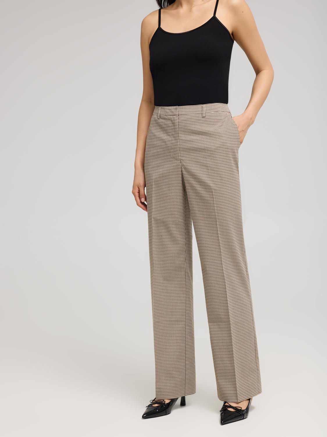 Plaid Wide-Leg Pants