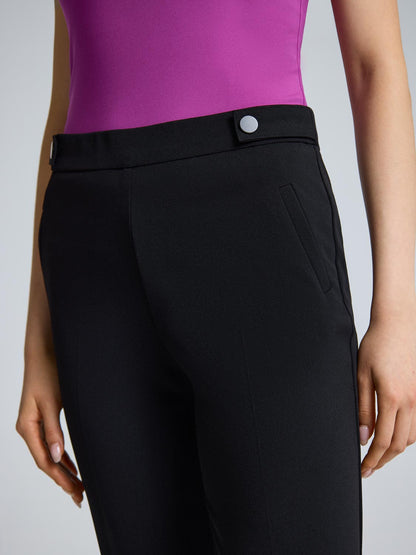 Straight Leg Clean Front Crepe Pants