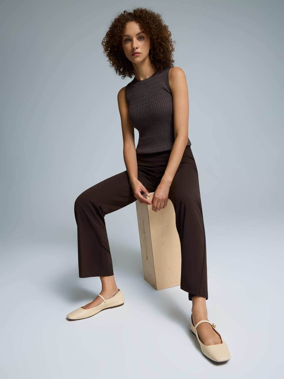 Straight Leg Clean Front Crepe Pants
