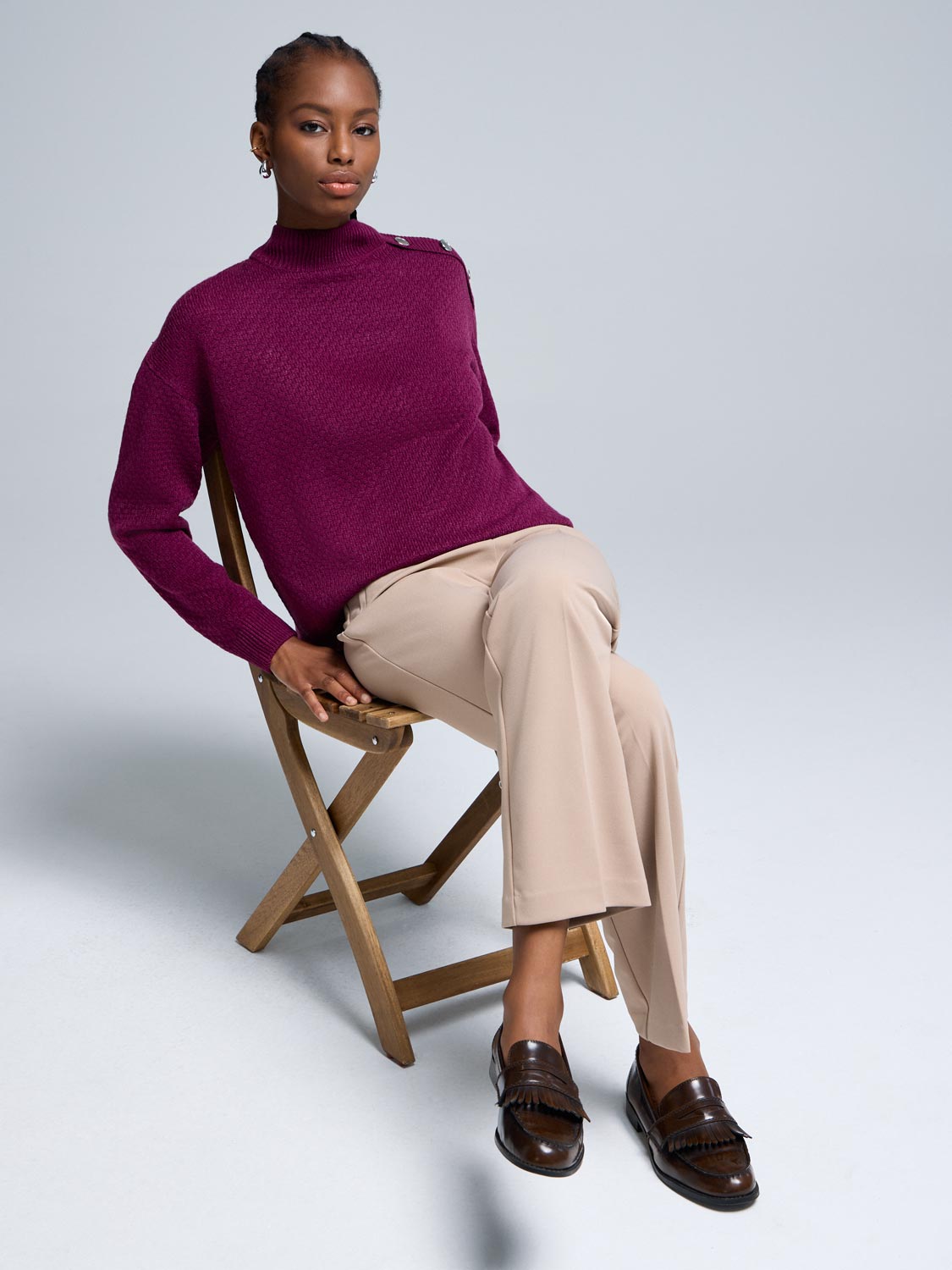 Straight Leg Clean Front Crepe Pants