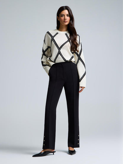 Pintuck Straight-Leg Pants