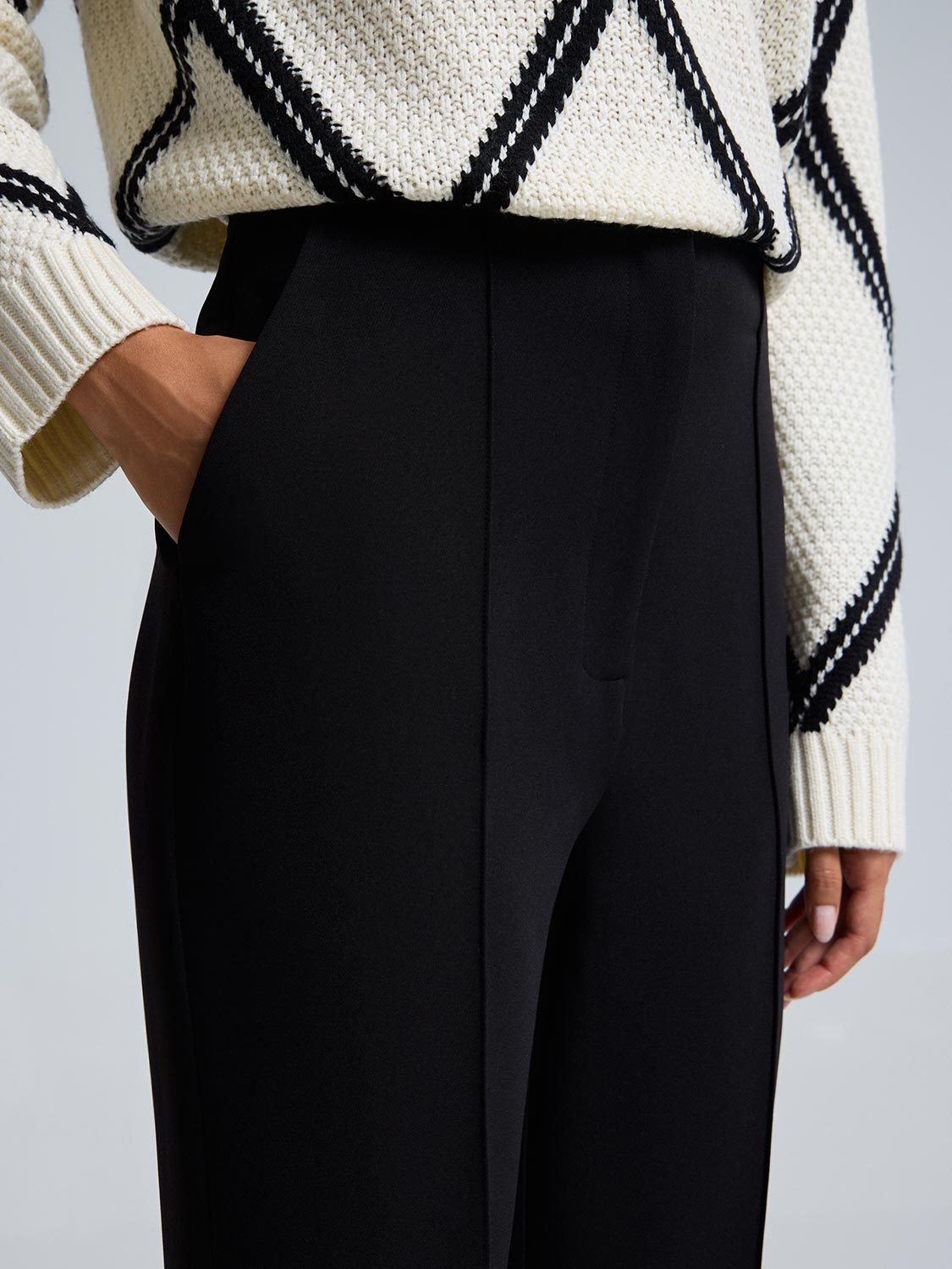 Pintuck Straight-Leg Pants