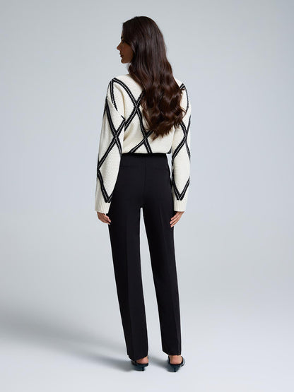 Pintuck Straight-Leg Pants