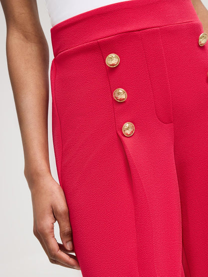 Wide-Leg Gaucho Pants With Button Details