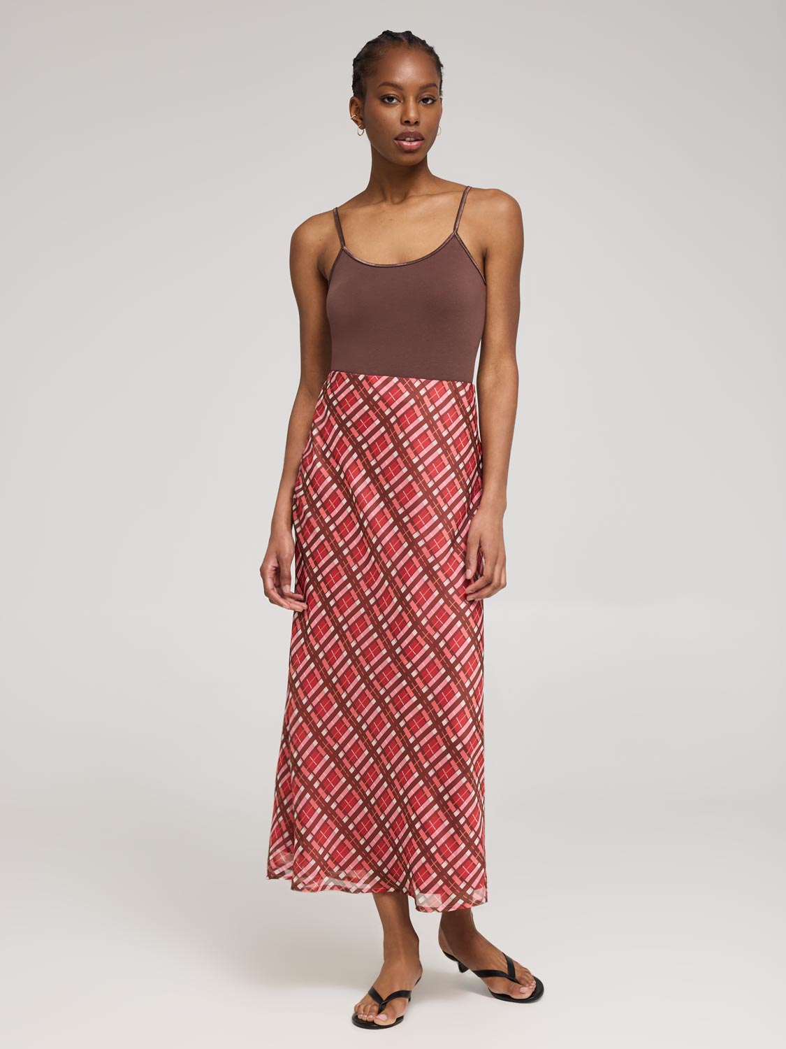 Plaid Chiffon Skirt