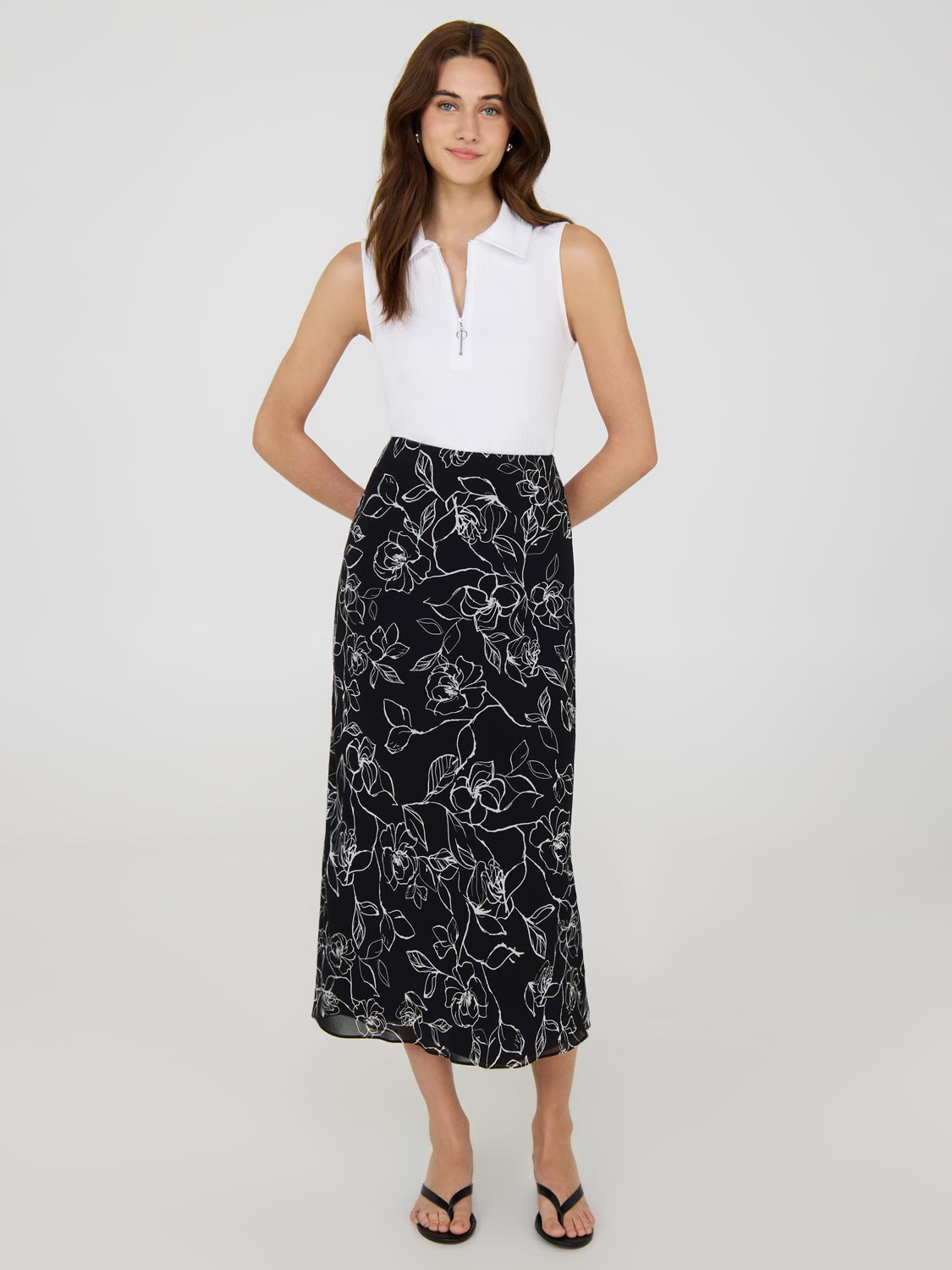 Printed Chiffon Skirt