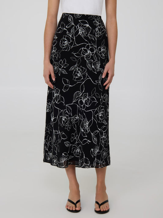 Printed Chiffon Skirt