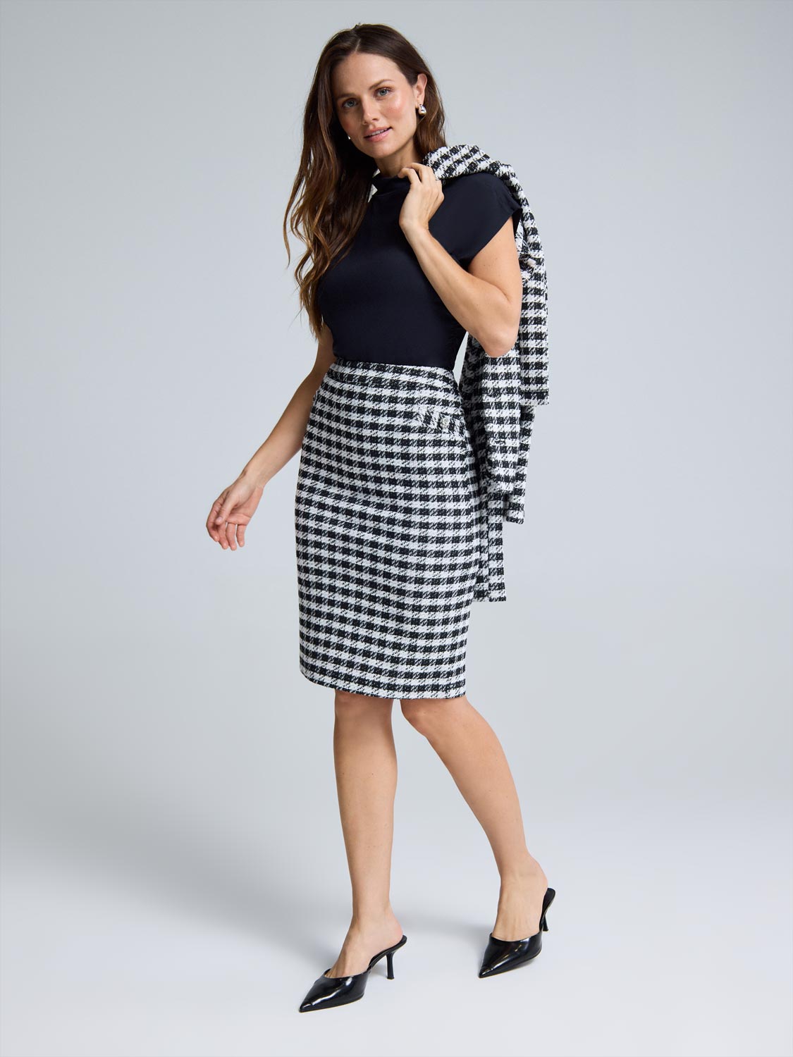 Bouclé Pencil Skirt