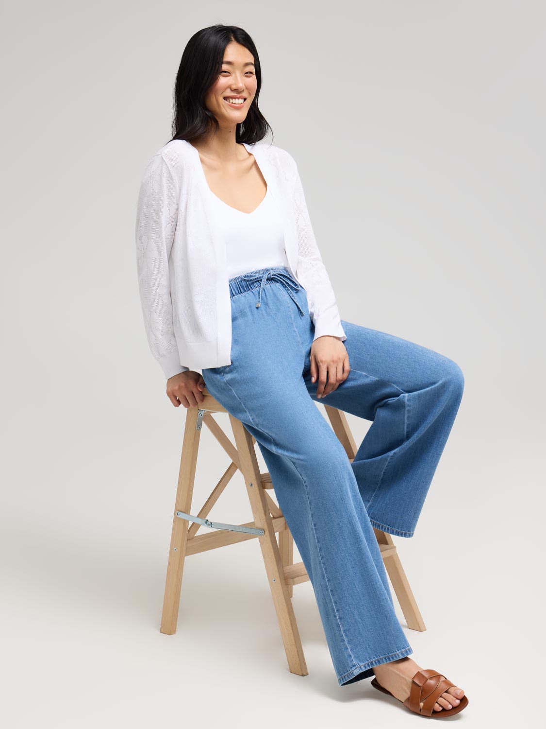Denim Wide-Leg Pants