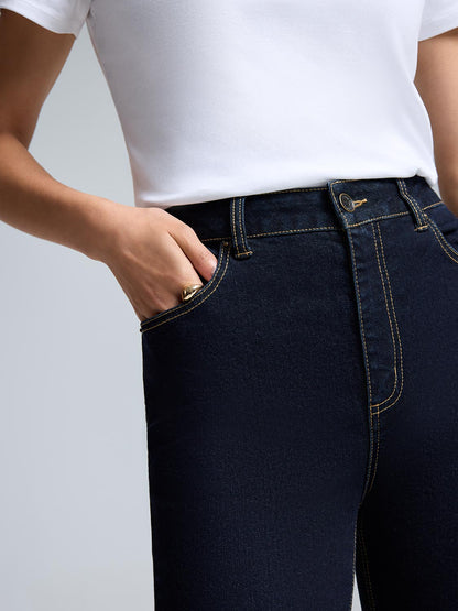Wide Cuff Straight-Leg Jeans