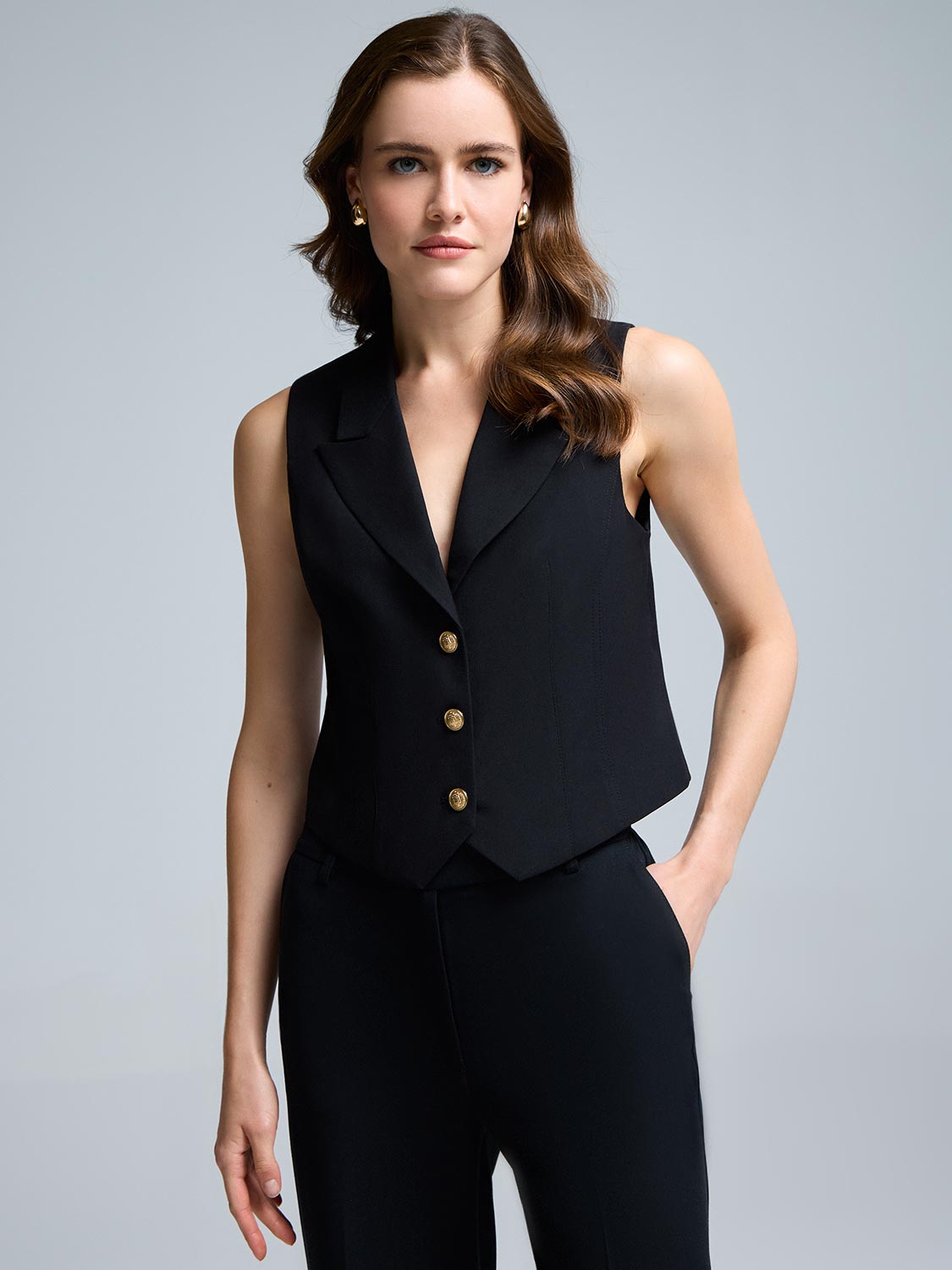 Button-Up Collared Vest