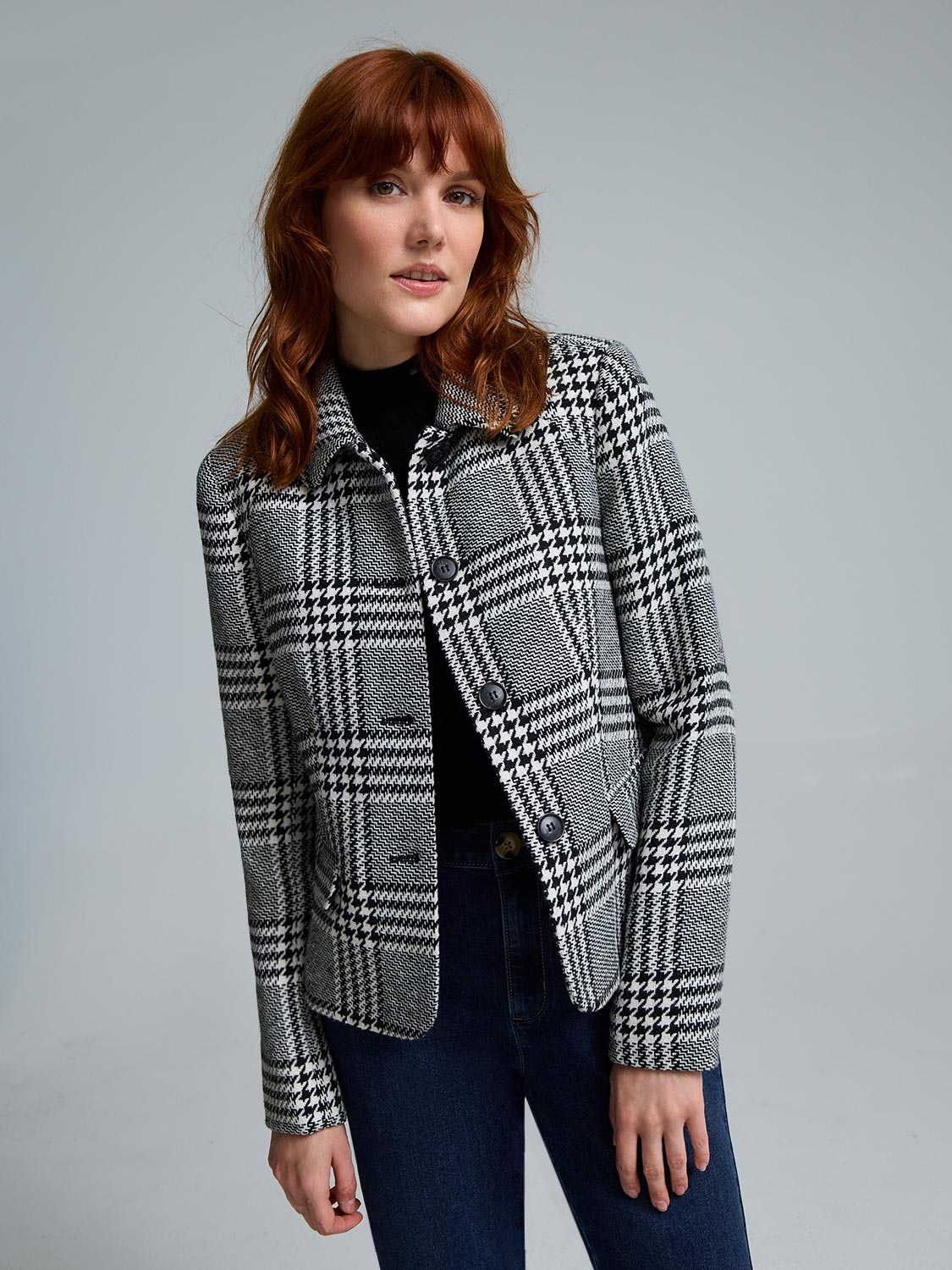 Collared Plaid Blazer