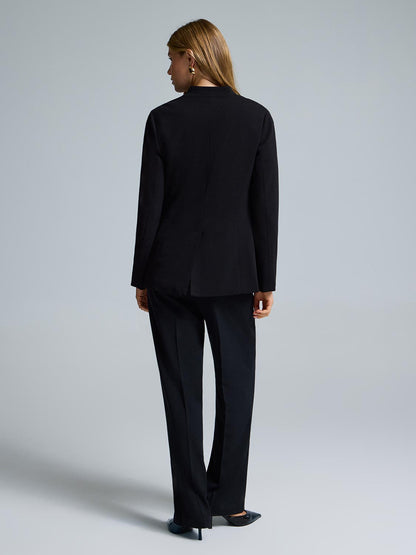 Crepe High Neck Blazer