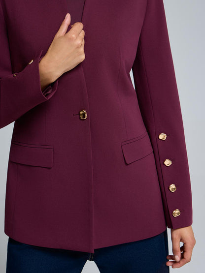 Crepe High Neck Blazer
