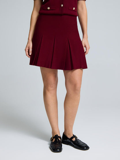 Sweater Knit Pleated Mini Skirt
