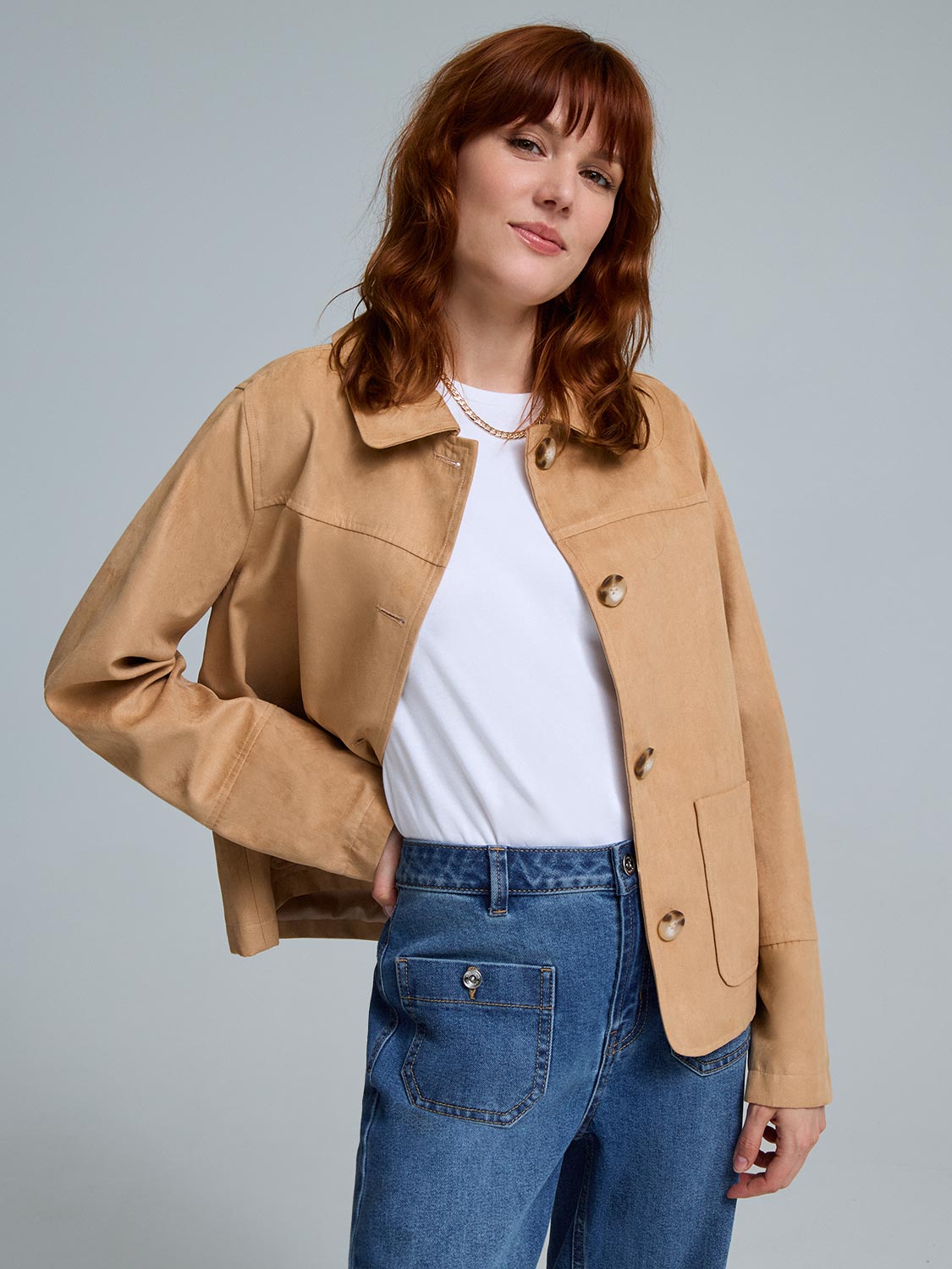 Faux Suede Jacket