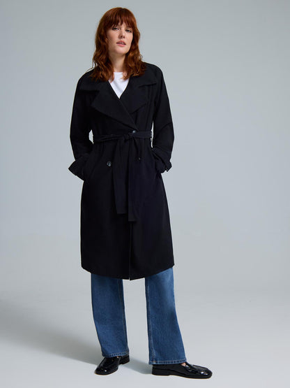 Belted Mid-Length Trench Coat