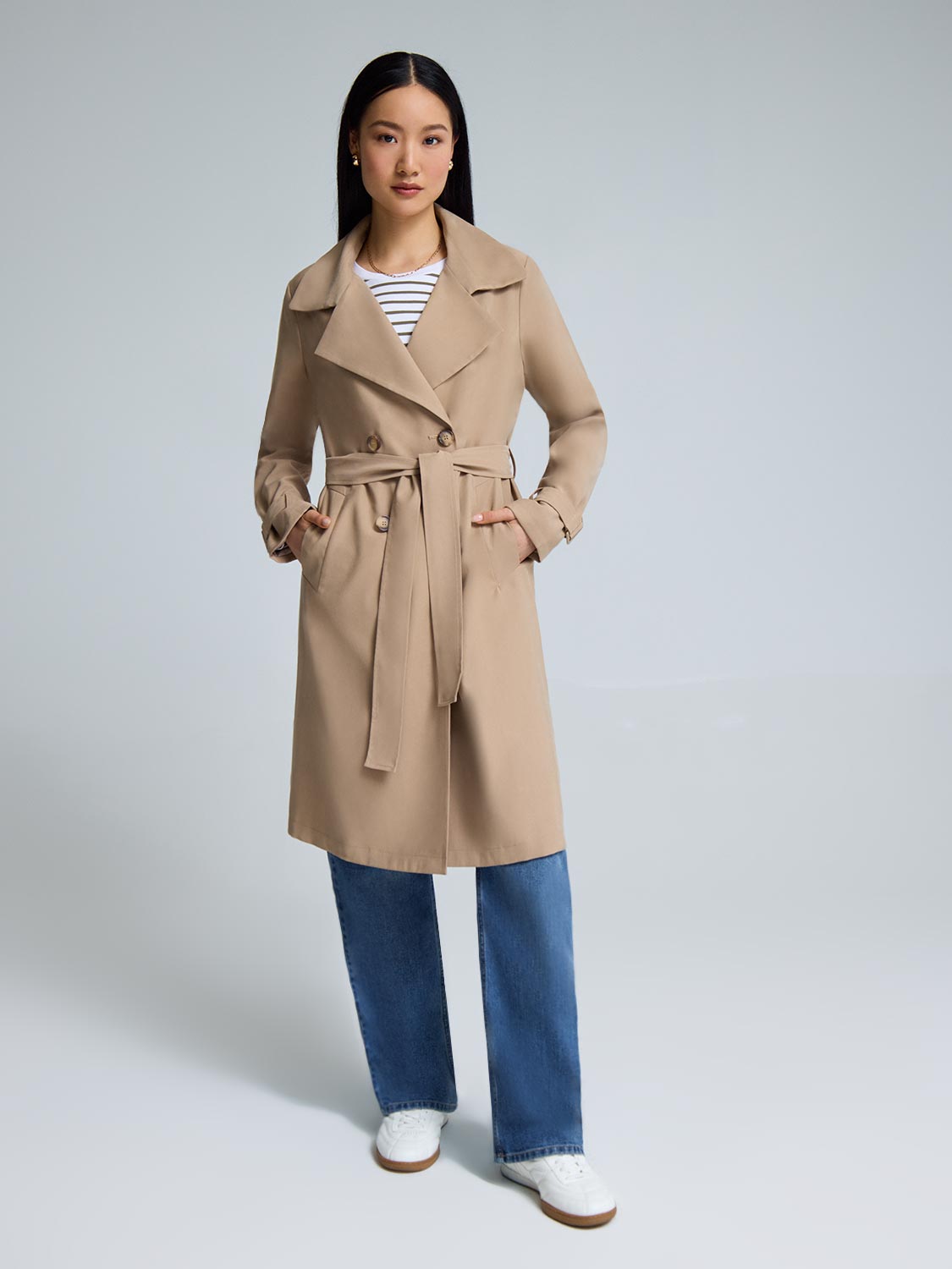 Belted Mid-Length Trench Coat